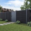 dark grey 160x20mm 2400 75mm alu post 1800mm fence gate