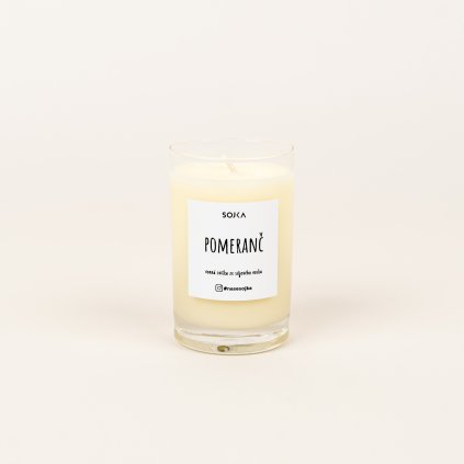 136 1 sojova svicka s bavlnenym knotem pomeranc 80g