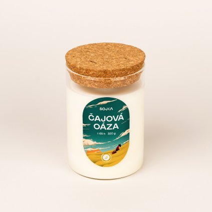 Čajova oaza svicka sojova s korkem premium caj