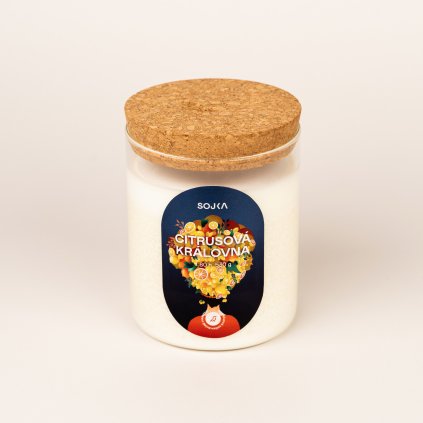 408 sojova vonna svicka s korkem a dvema knoty citrusova kralovna 530g