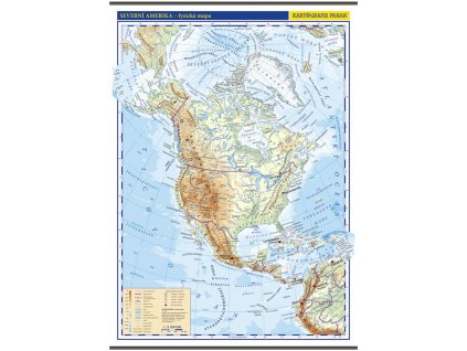 6289 severni amerika skolni nastenna fyzicka mapa