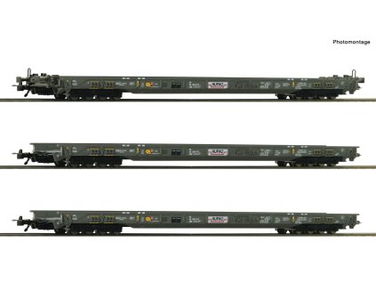 3-dílná sada nízkopodlažní vůz HUPAC / H0 / ROCO 6600092