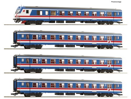 4-dílná sada Push-pull vlak "Valousek-Editon" ÖBB / H0 / ROCO 6200200