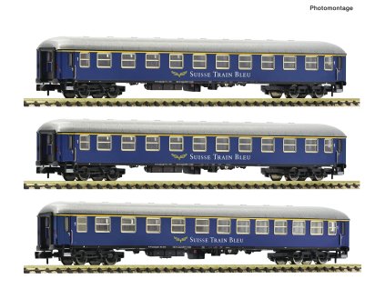 3-dílná sada 1 Expresní vlakové vozy Suisse Train Bleu / N / FLEISCHMANN 6260078