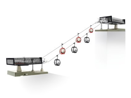 82492 Seilbahn D Line H0 schwarz