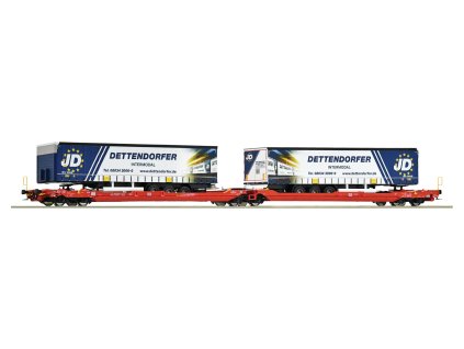 67 dvoukapsovy kloubovy vuz typ sdggmrs 738 t3000e deutsche bahn roco 77404
