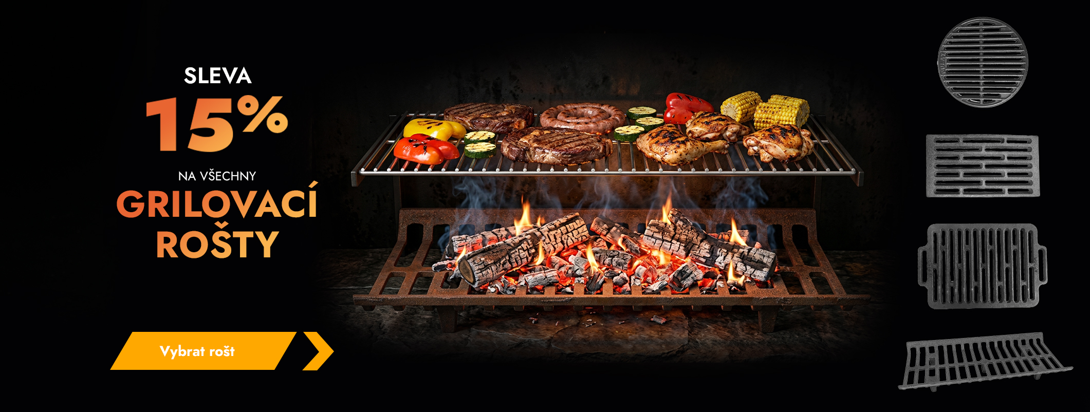 15% sleva na grilovací rošty