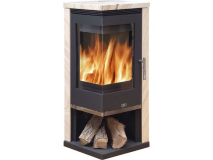 ABX ADMIRAL krbová kamna 3,5-9kW, černá/pískovec