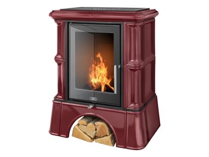 ABX BAVARIA EXKLUSIVE kachlová kamna 3,5-9kW, bordó