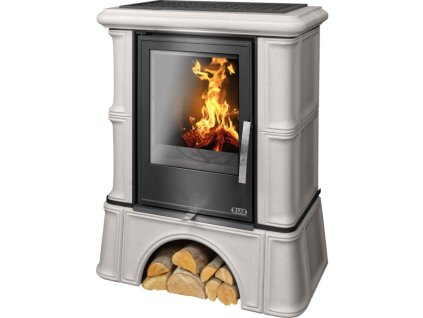ABX BAVARIA K I kachlová kamna 5-12,4kW, s výměníkem, ahornweiss