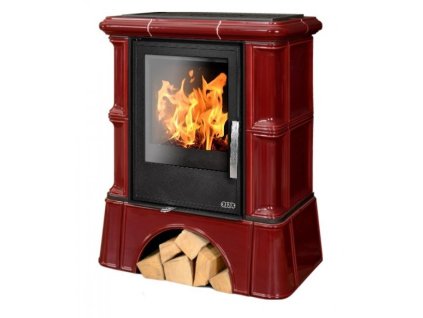 ABX BAVARIA K I kachlová kamna 5-12,4kW, s výměníkem, bordó