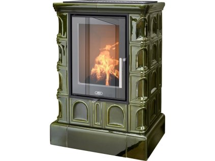 ABX BRITANIA EXKLUSIVE kachlová kamna 3,5-9kW, zelená