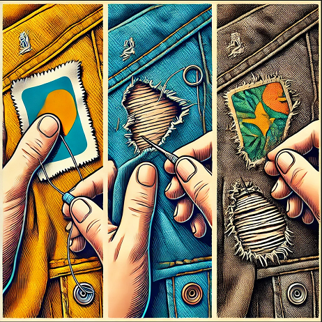 Jak opravit díru nebo poškození na oděvu, batohu nebo kalhotách