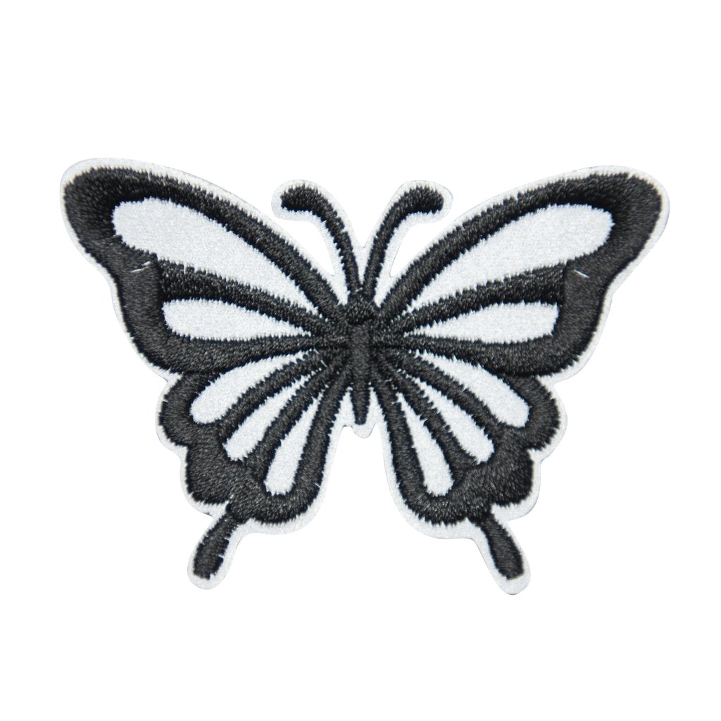 Černošedý motýl nášivka