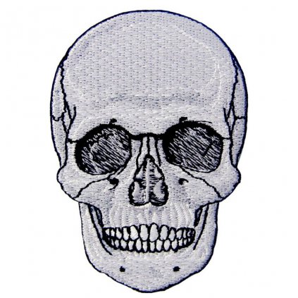 Nažehlovací nášivka Lidská lebka  5,7 x 8,4 cm