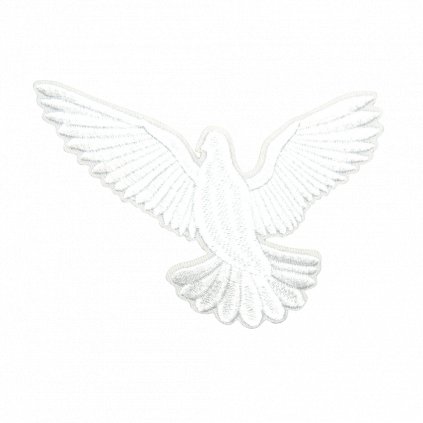 Nažehlovací nášivka Bílá holubice 11,8 x 8 cm