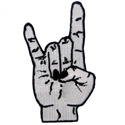 Nažehlovací nášivka Rockové rohy punk  5,1 x 8,5 cm