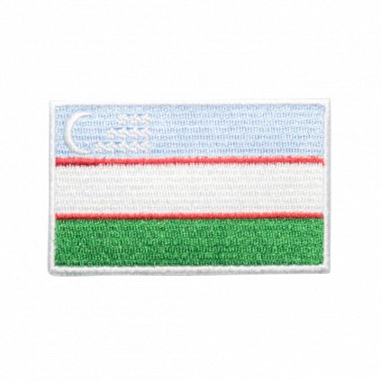 Nažehlovací nášivka Uzbekistán vlajka  8 x 5 cm