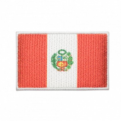 Nažehlovací nášivka Peru vlajka 8 x 5 cm