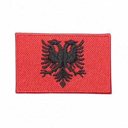 Nažehlovací nášivka Albánie vlajka 8 x 5 cm