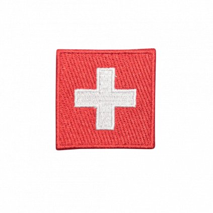 Nažehlovací nášivka  Švýcarsko vlajka 5 x 5 cm