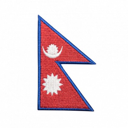 Nažehlovací nášivka  Nepál vlajka 8 x 4,7 cm