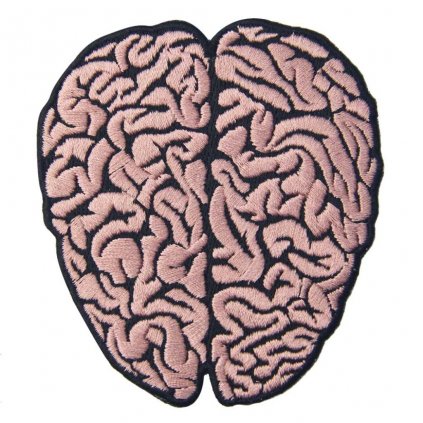 Nažehlovací nášivka Růžový mozek 7,5 x 8,6 cm