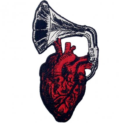 Nažehlovací nášivka Hudba srdce 5,5 x 10