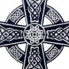 Nažehlovací nášivka Keltský kříž černý 8,8 cm