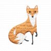 Nažehlovací nášivka Liška číhající 3,5 x 4,6 cm