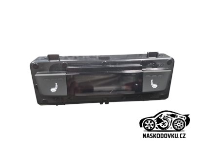 Jednotka ovládací s tlačítky , hodiny + ovládání výhřevu zadních sedaček Škoda Superb III , Superb 3 , 3V0919201A , 3V0 919 201 A 