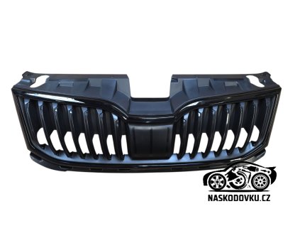 Maska chladiče , mřížka chladiče barva černá satén , lišta černá lesklá pro Škoda Octavia III facelift , Octavia 3 facelift 5E0853653A , 5E0 853 653 A ,  5E0853761E 041 , 5E0 853 761 E 041