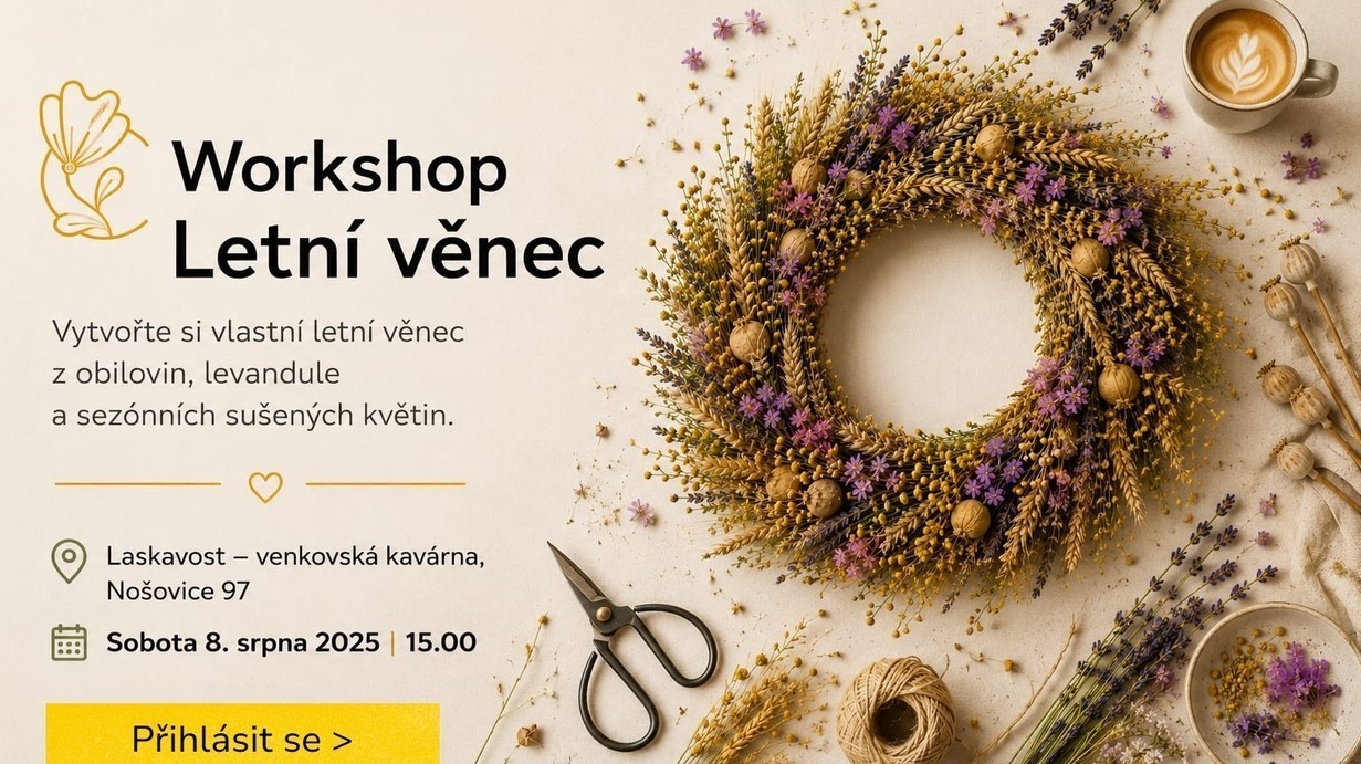 Workshop Letní věnec Kavárna Laskavost