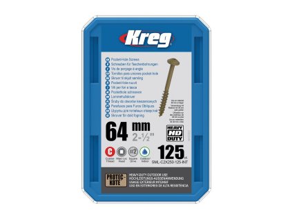 Kreg Protec-Kote Maxi-Loc HD Šrouby pro skryté spoje - 64 mm, hrubý závit, 125 ks
