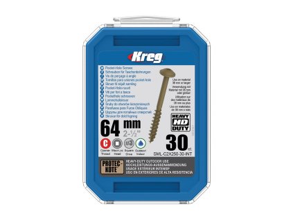 Kreg Protec-Kote Maxi-Loc HD Šrouby pro skryté spoje - 64 mm, hrubý závit, 30 ks