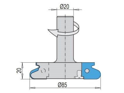 Profilový nůž pro frézu na nábytkové úchytky RH+ CNC A22-CNC 1kus