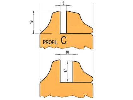 Profilový nůž pro frézu na vnitřní dveře 001
