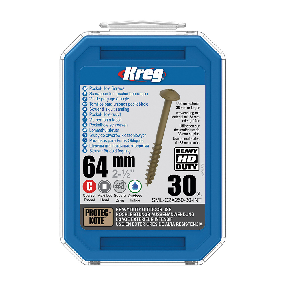 Kreg Protec-Kote Maxi-Loc HD Šrouby pro skryté spoje - 64 mm, hrubý ...