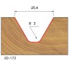Stopková fréza drážkovací "V" FREUD 20-17208 D=25,4 h=19 R3 60st. A= 8