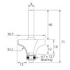 Stopková fréza rádiusová vydutá R12 D36,7x19 L71 S=8 HW - rozměry
