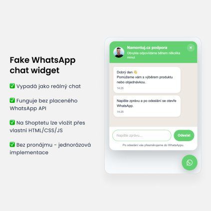 Fake WhatsApp chat widget