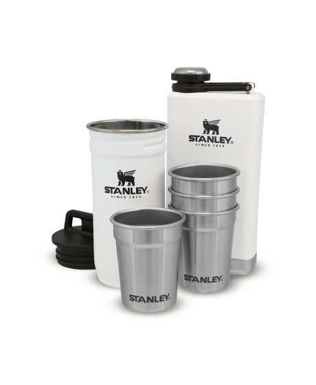 STANLEY Dárkový set Adventure series placatka/butylka 250ml + panáky 4 ks polární bílá