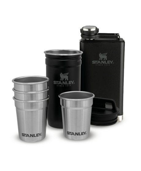 STANLEY Dárkový set Adventure series placatka/butylka 250ml + panáky 4 ks černá mat