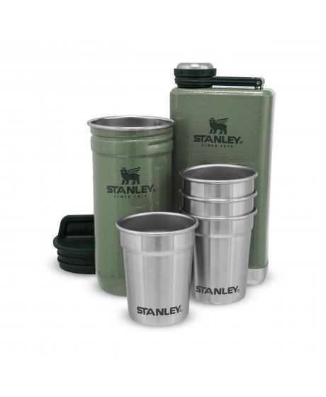 STANLEY Dárkový set Adventure series placatka/butylka 250ml + panáky 4ks zelená