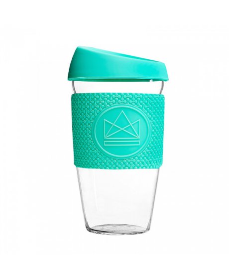 sklenen hrnek na kavu l 450 ml neon kactus tyrkysov