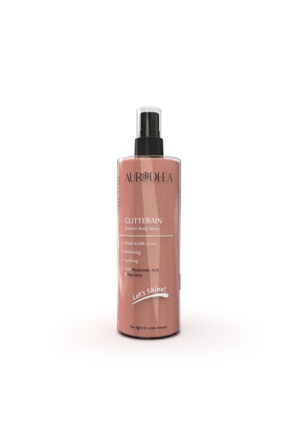 GLITTERAIN - zlatý třpytivý tělový sprej (monoi a mléčná vůně) - 150 ml