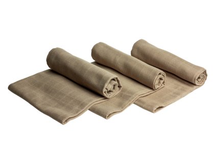 organic muslin nappies half rolled brown