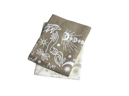 Organic linen towel white natural