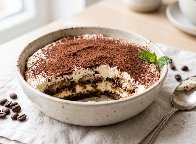 Zdravé tiramisu z tvarohu: krémový dezert bez bílého cukru