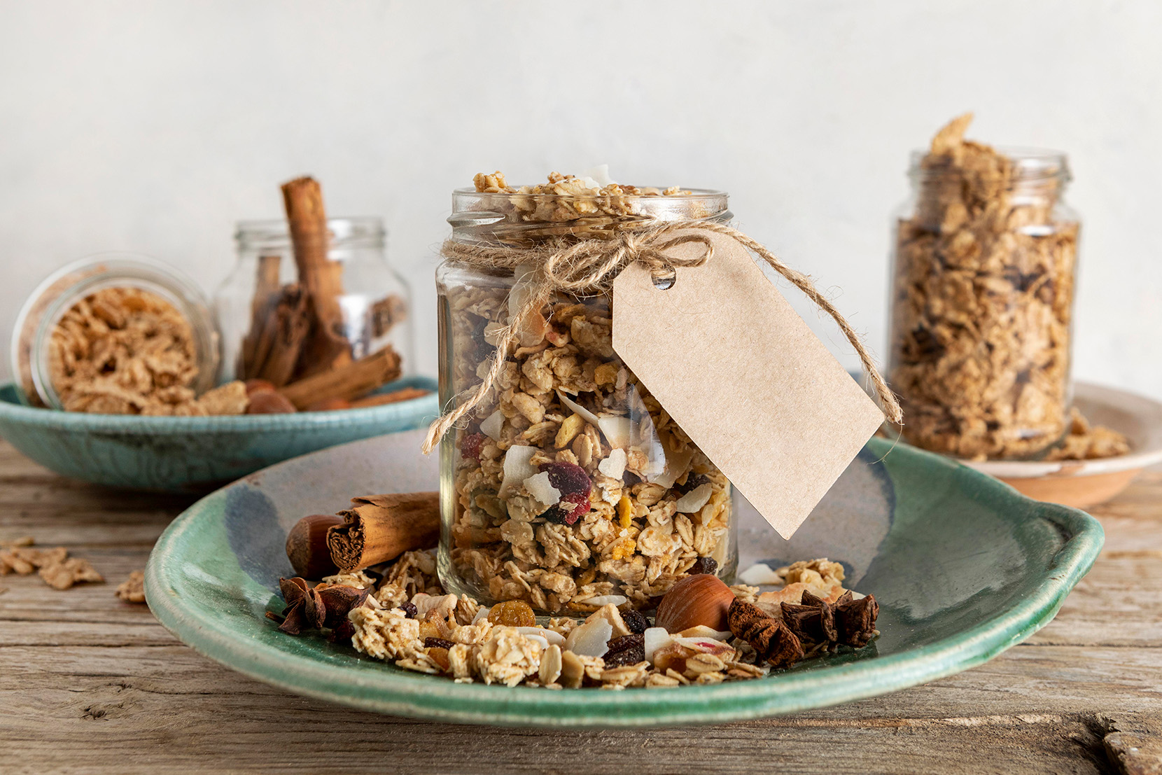 domáca granola vo fľaši